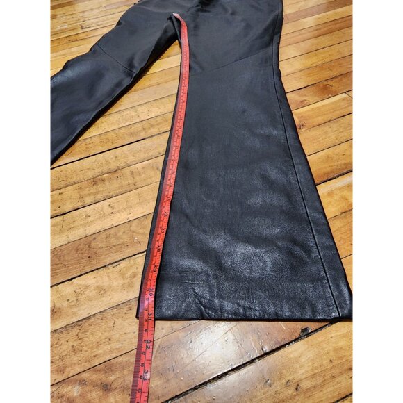 Ralph Lauren Genuine Leather Boot Cut Pants Vtg 90s Y2K RRL Fall Fashion Moto - Picture 7 of 16